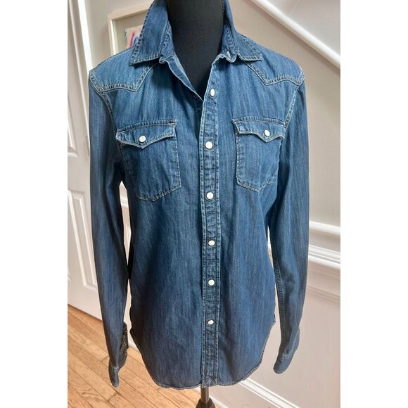 American Eagle Outfitters Tops - 👖 American Eagle Denim Shirt w/ Pearl Snap Buttons | Size XS | 100% Cotton
